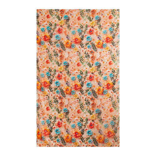Apricot wildflower large silk scarf pattern
