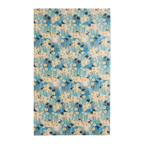 Aqua daisy meadow large silk scarf