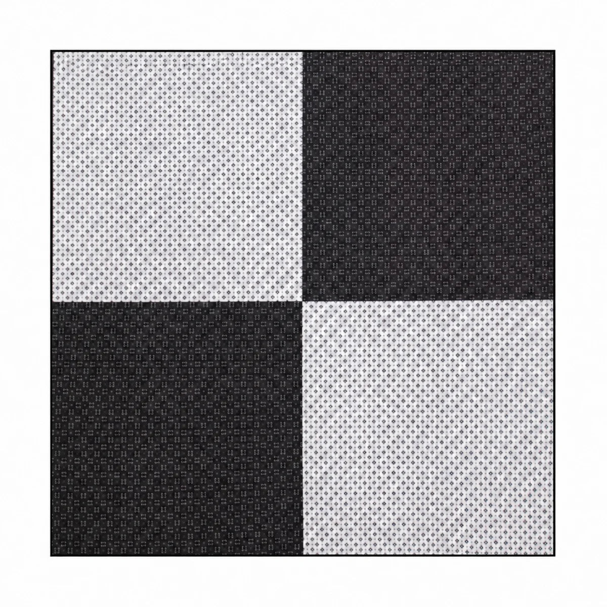 Black white patchwork Silk Square Scarf flat lay