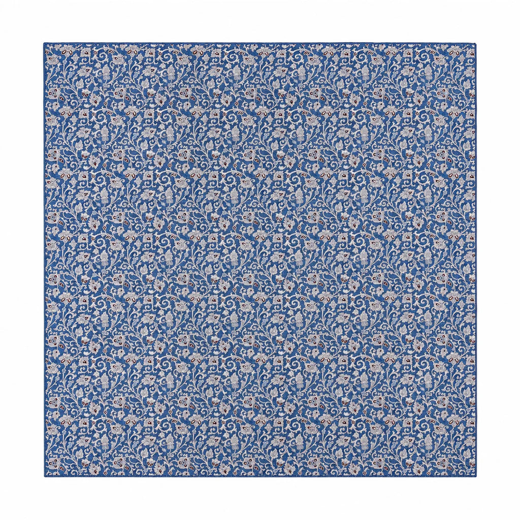 Blue ditsy floral Silk Square Scarf flat lay