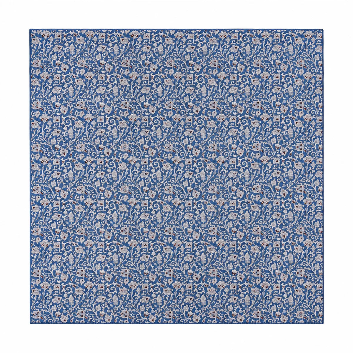 Blue ditsy floral Silk Square Scarf flat lay