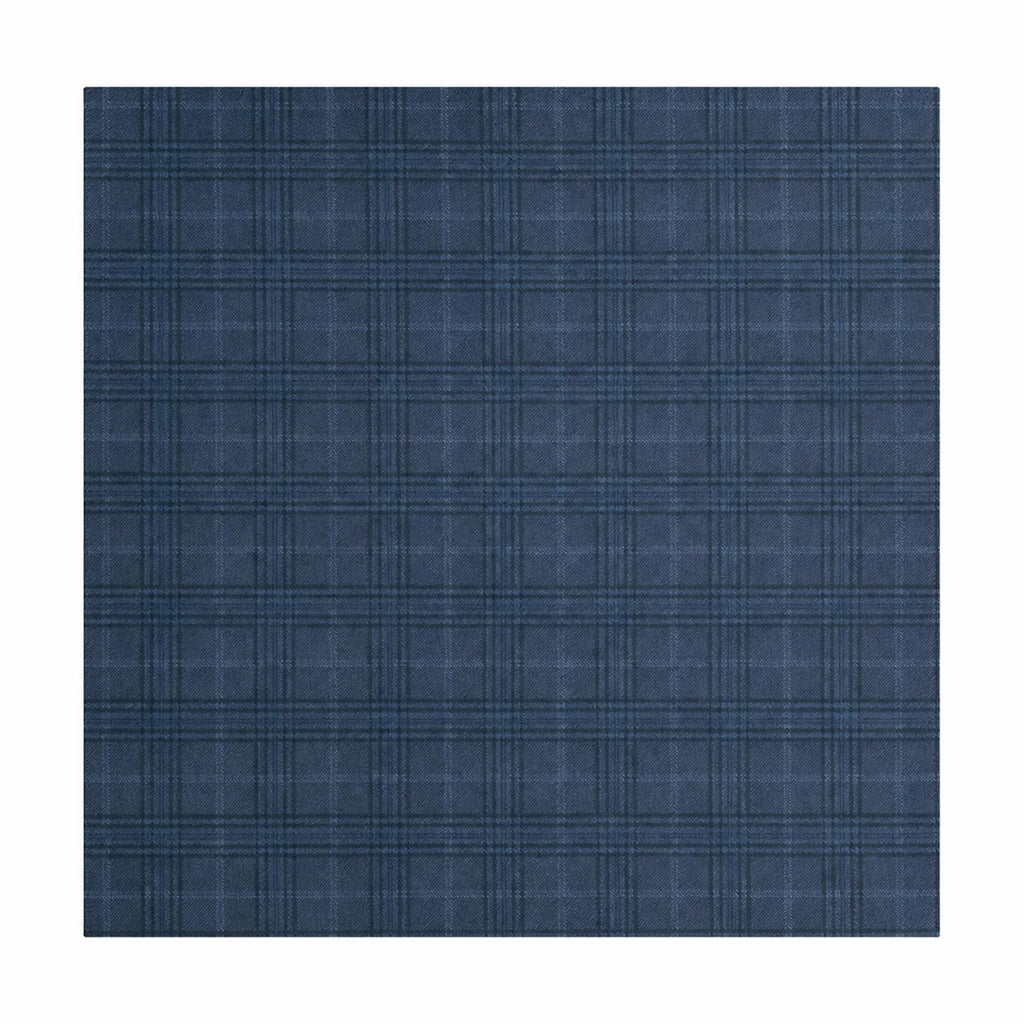 Blue plaid Silk Square Scarf flat lay view