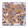 Blue purple floral Silk Square Scarf flat lay