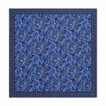 Blue purple paisley Silk Square Scarf full pattern view
