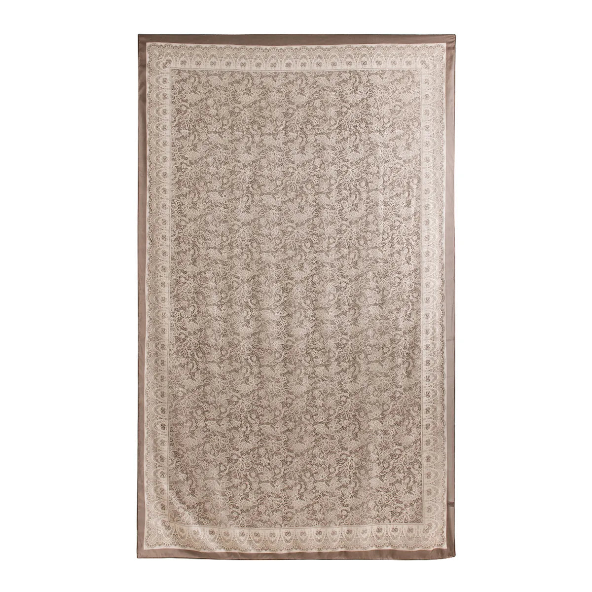 Blush taupe botanical lace large silk scarf