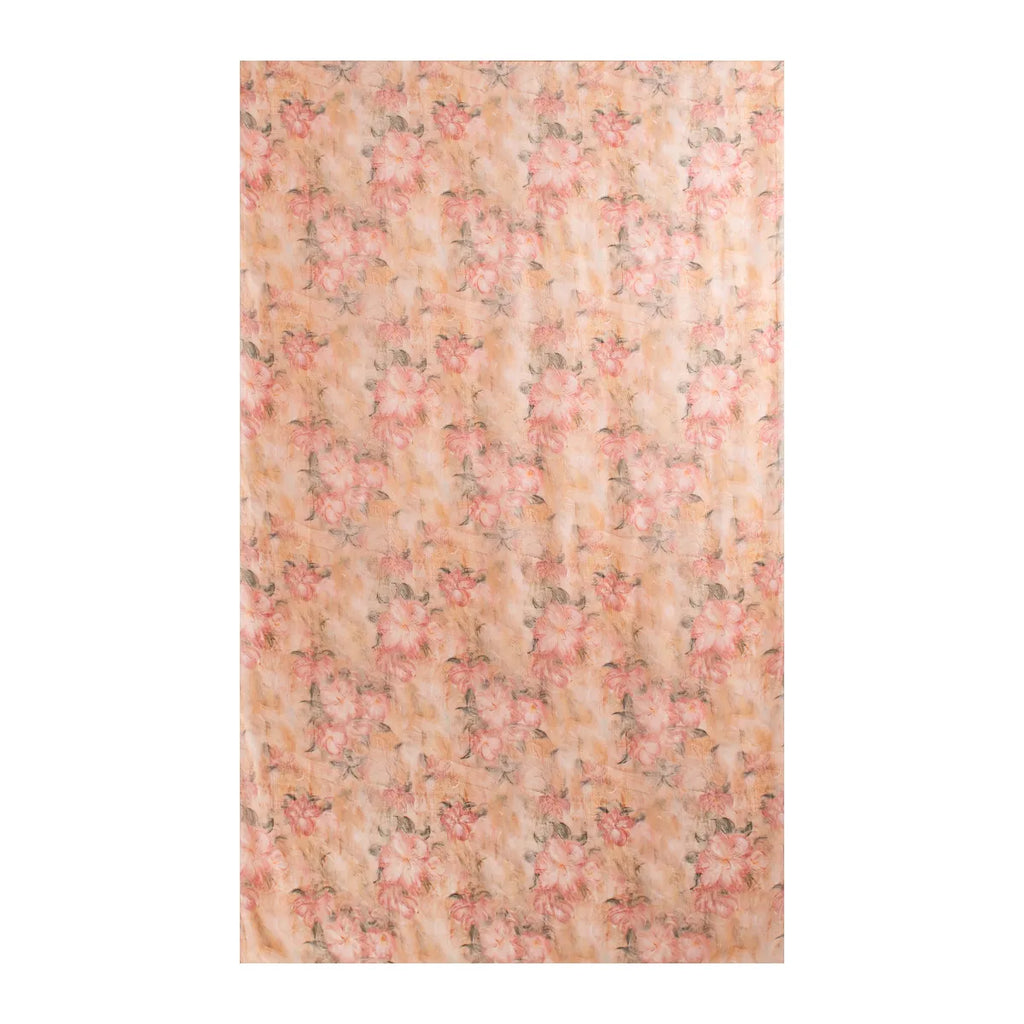 Blush cherry blossom watercolor large silk scarf pattern