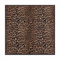 Brown border mini leopard Silk Square Scarf flat lay