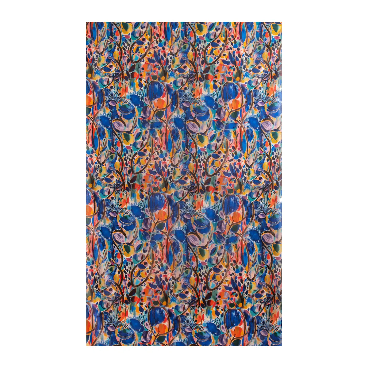 Cobalt and tangerine large silk scarf pattern