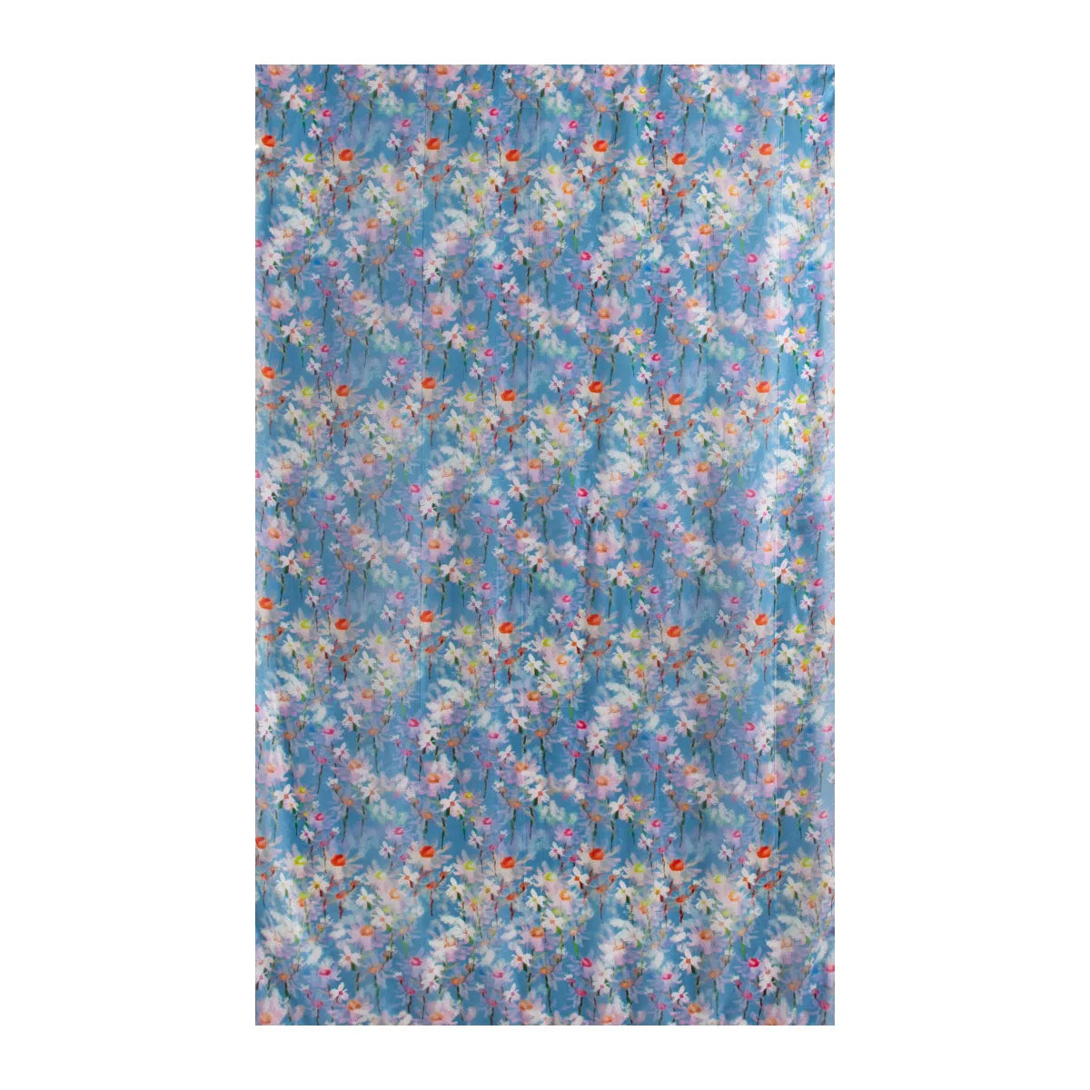 Cornflower blue wildflower large silk scarf pattern