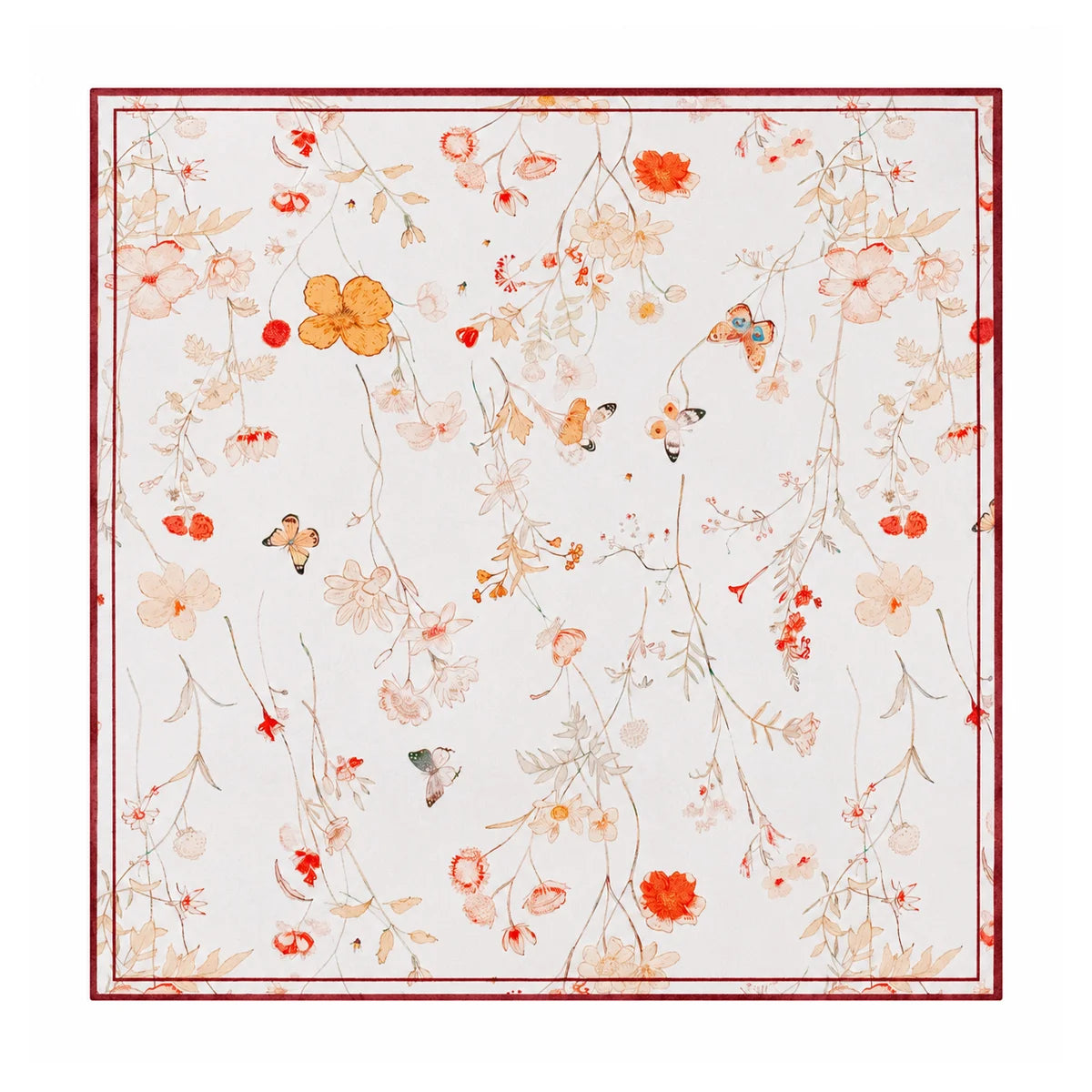 Dainty wildflower Silk Square Scarf flat lay view