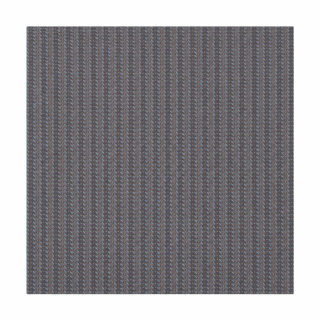 Dark brown blue stripe Silk Square Scarf flat lay