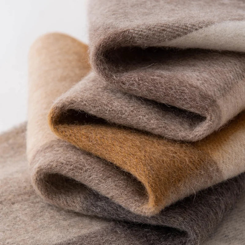 Folded gray tan mustard fabric showing softly brushed layers