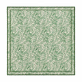 Green botanical print Silk Square Scarf flat lay