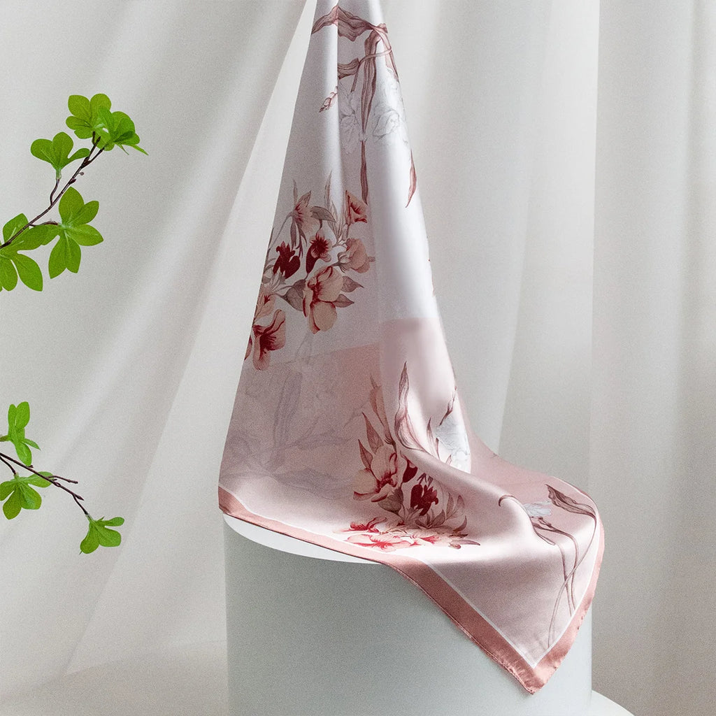 Hanging blossom branch Silk Square Scarf display