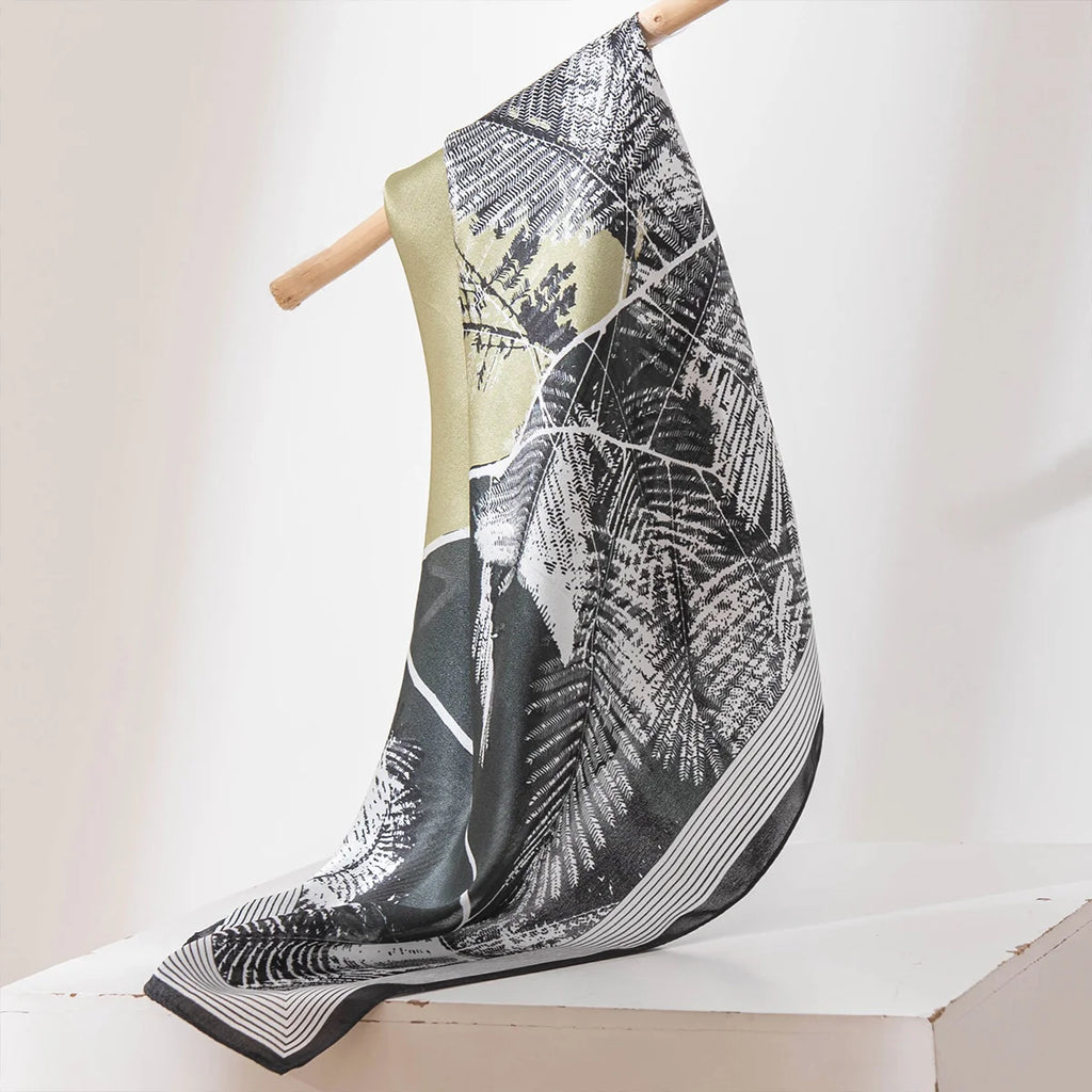 Hanging botanical Silk Square Scarf full product view