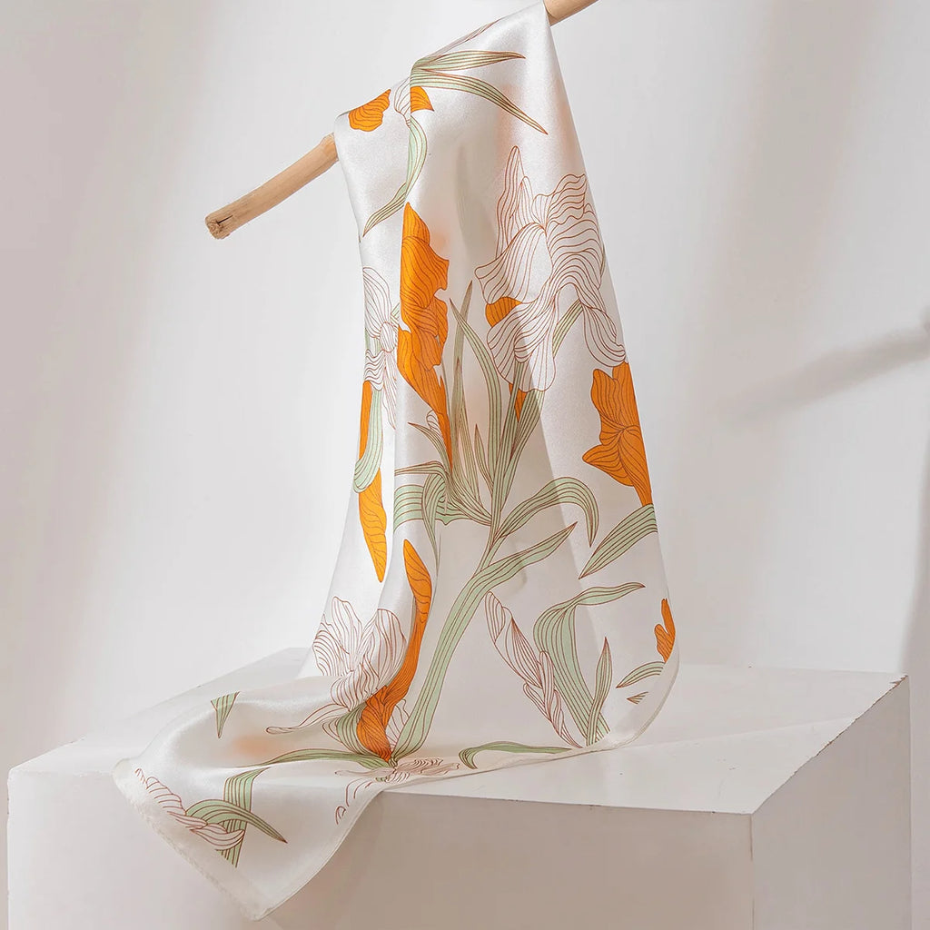 Hanging botanical Silk Square Scarf product display