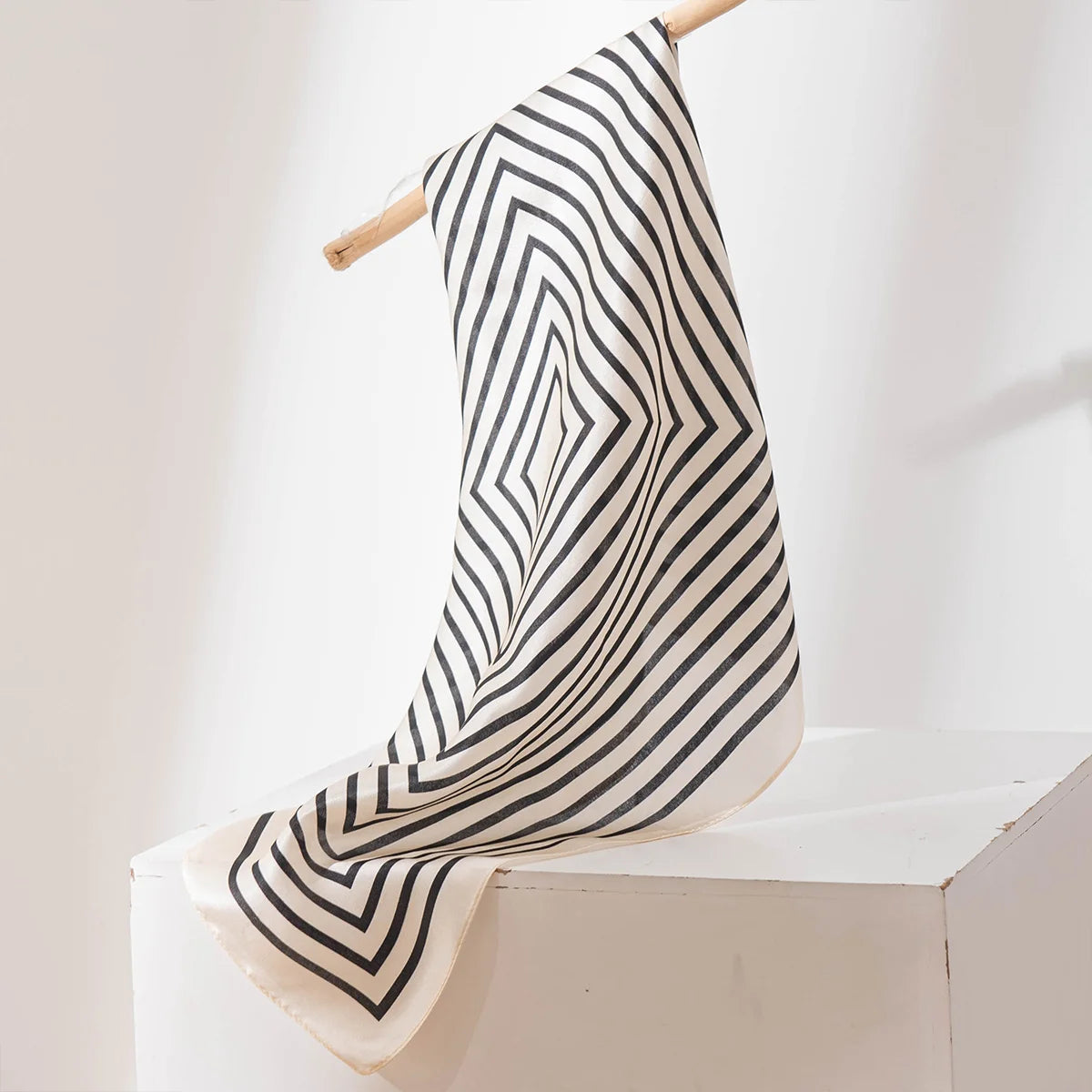 Hanging concentric square Silk Square Scarf product display