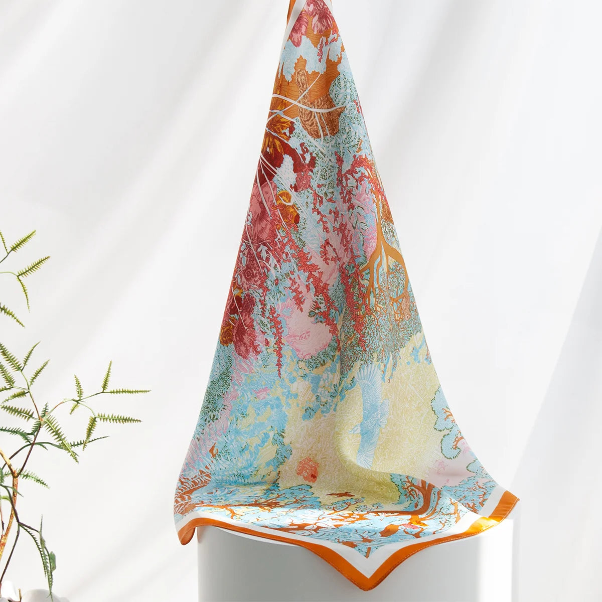 Hanging enchanted garden Silk Square Scarf display