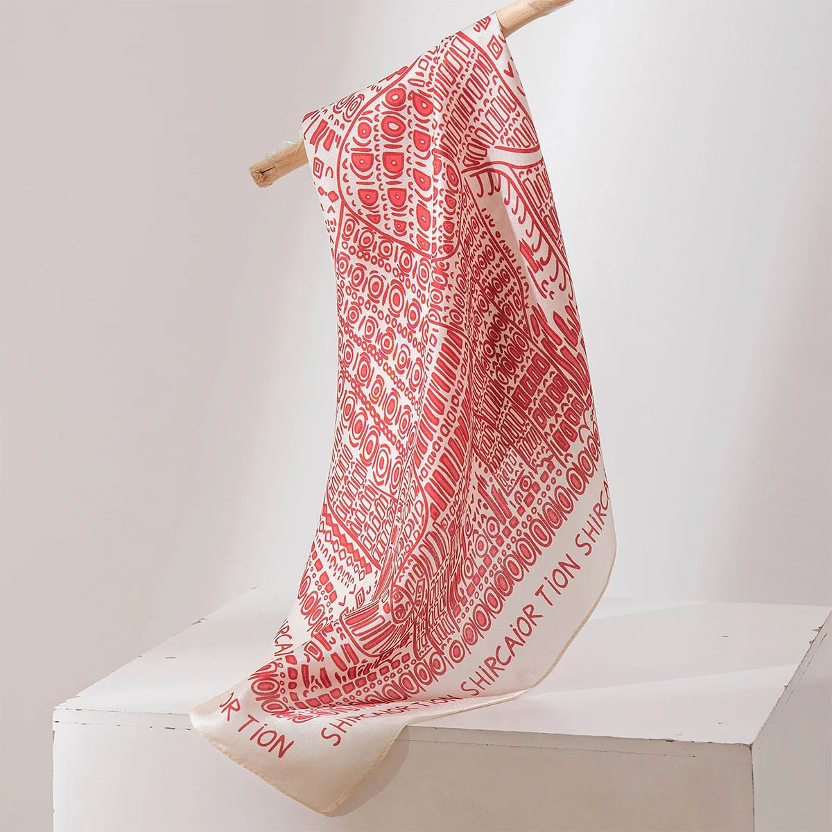 Hanging red elephant Silk Square Scarf product display