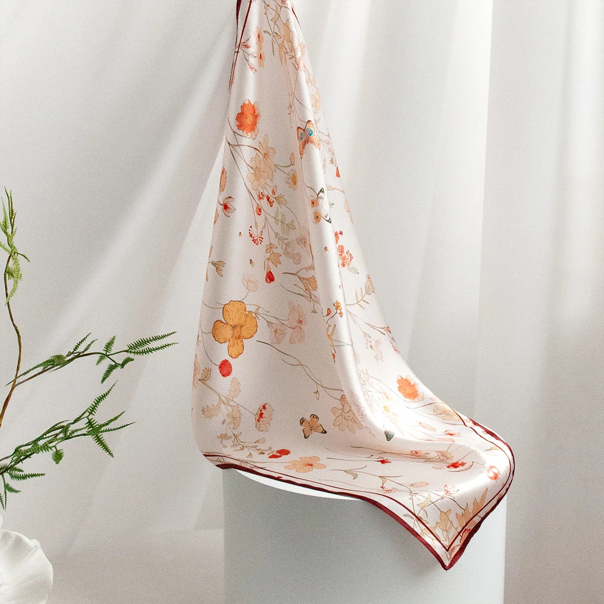 Hanging wildflower Silk Square Scarf full product view