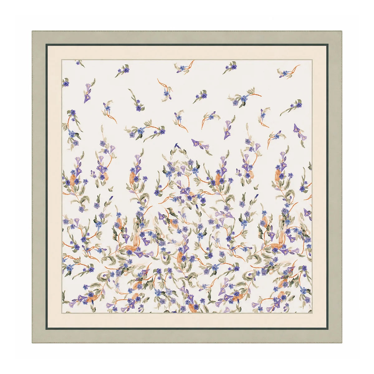 Lavender vine Silk Square Scarf full pattern view
