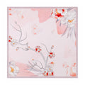 Light pink silk square scarf with white floral line art