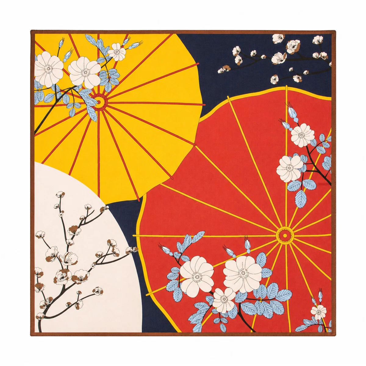 Parasol floral silk square scarf flat lay