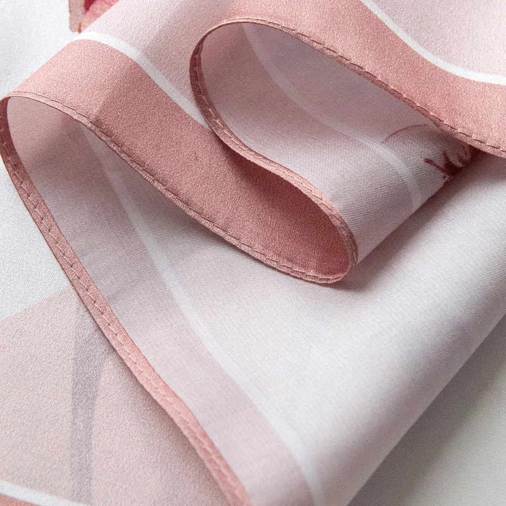 Pink rolled edge of blossom Silk Square Scarf