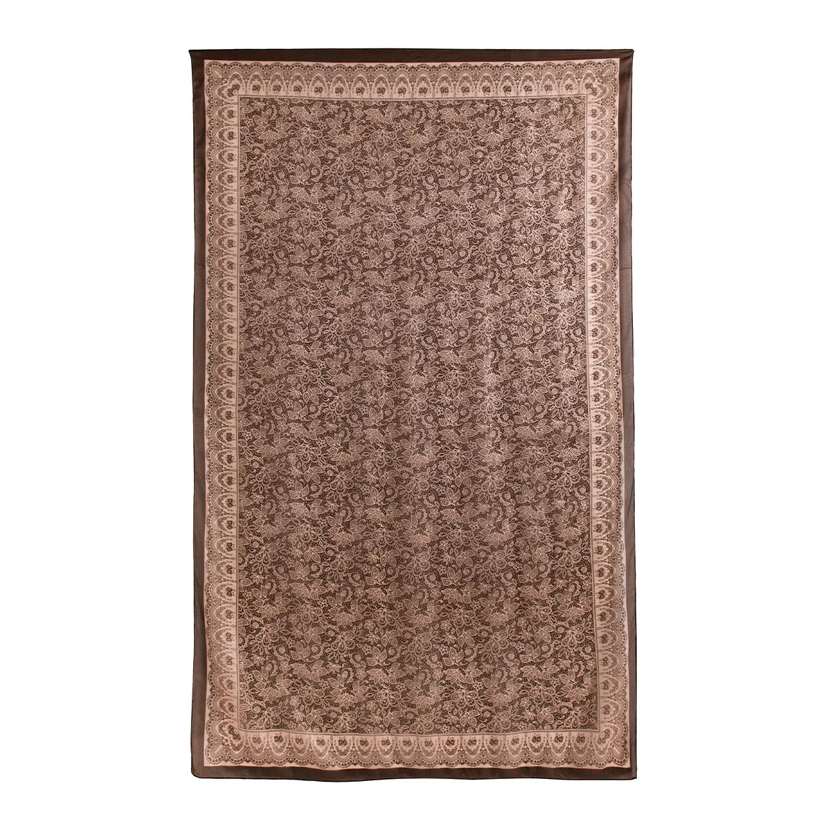 Rosewood botanical lace large silk scarf