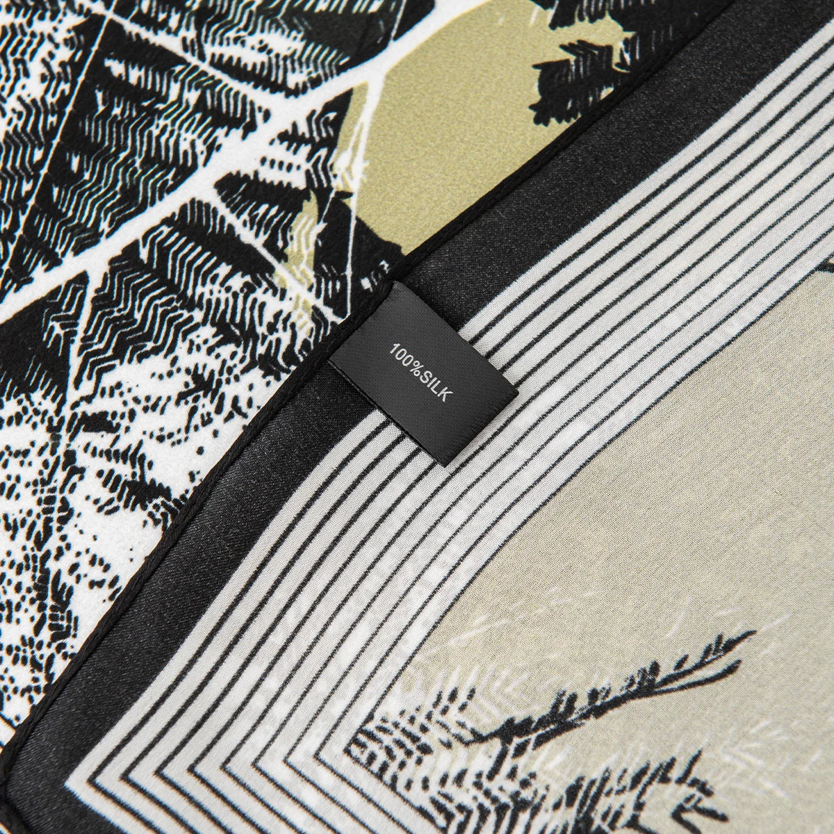 Silk Square Scarf label and border detail