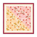 Two-tone peach blossom Silk Square Scarf flat lay
