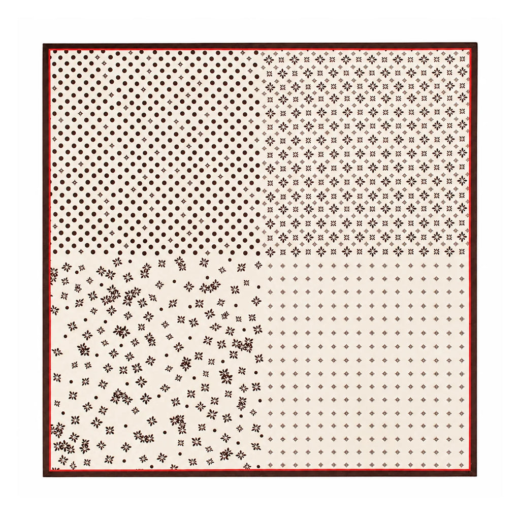 Vintage star dot Silk Square Scarf full pattern