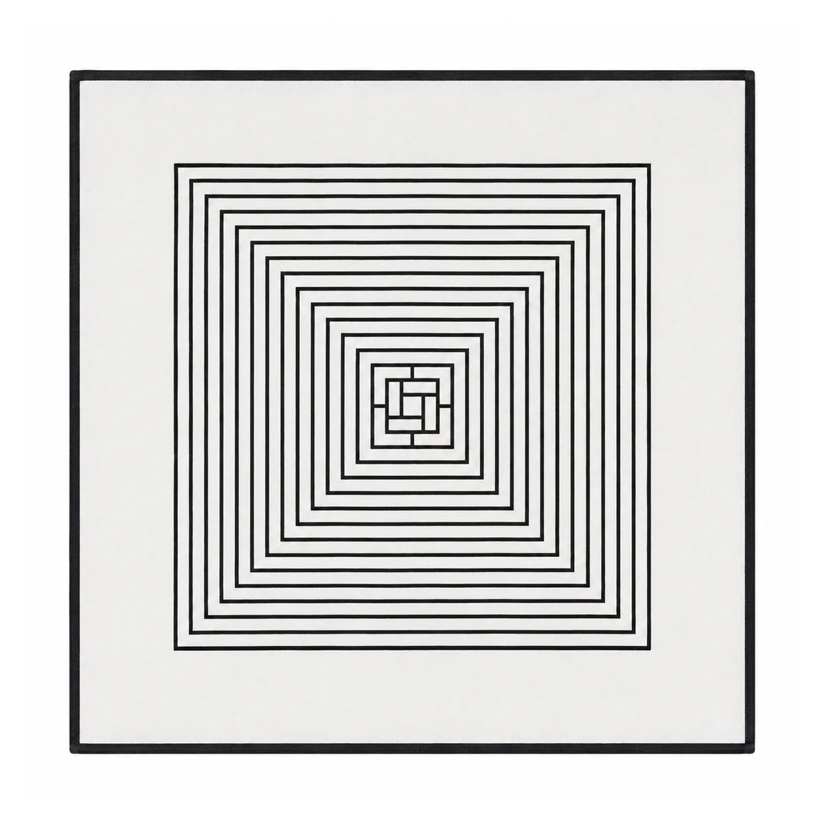 White concentric square line Silk Square Scarf flat lay