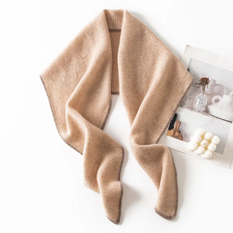 Pointed Knit Cashmere Shawl