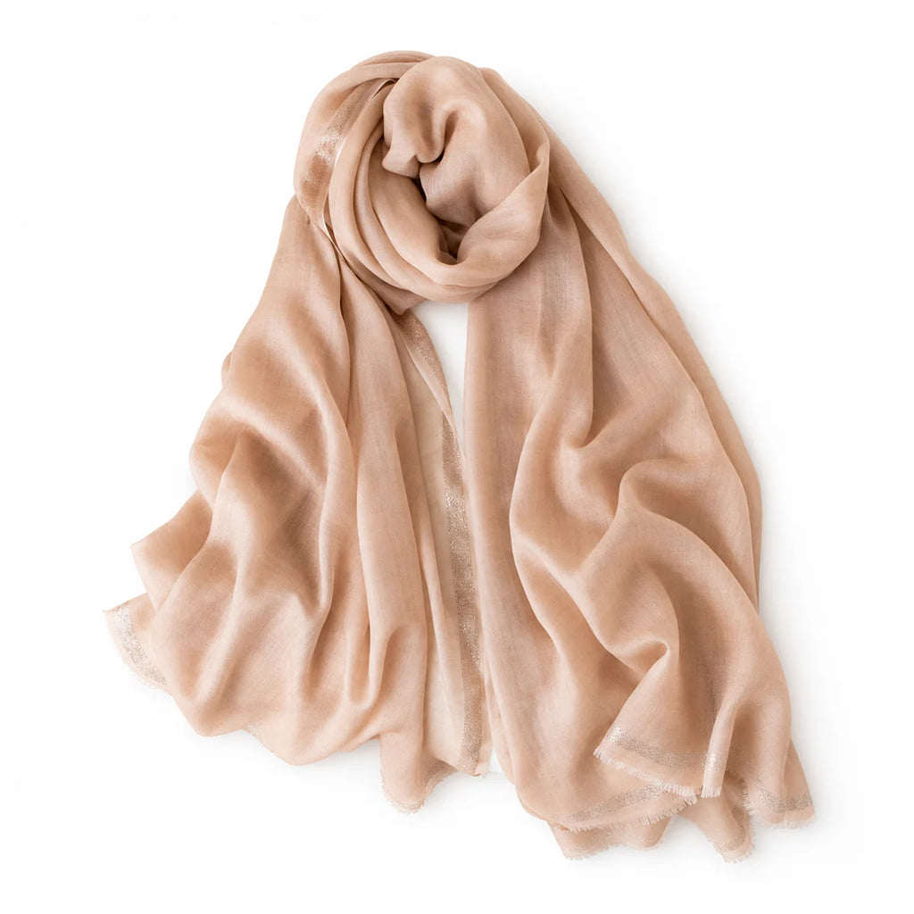 Open Weave Frayed Edge Wool Scarf