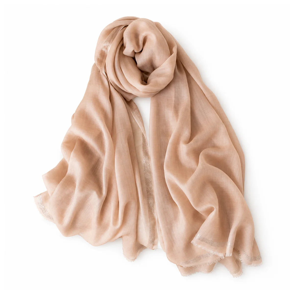 Open Weave Frayed Edge Wool Scarf