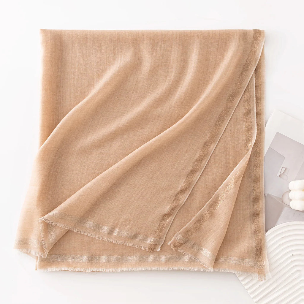 Open Weave Frayed Edge Wool Scarf