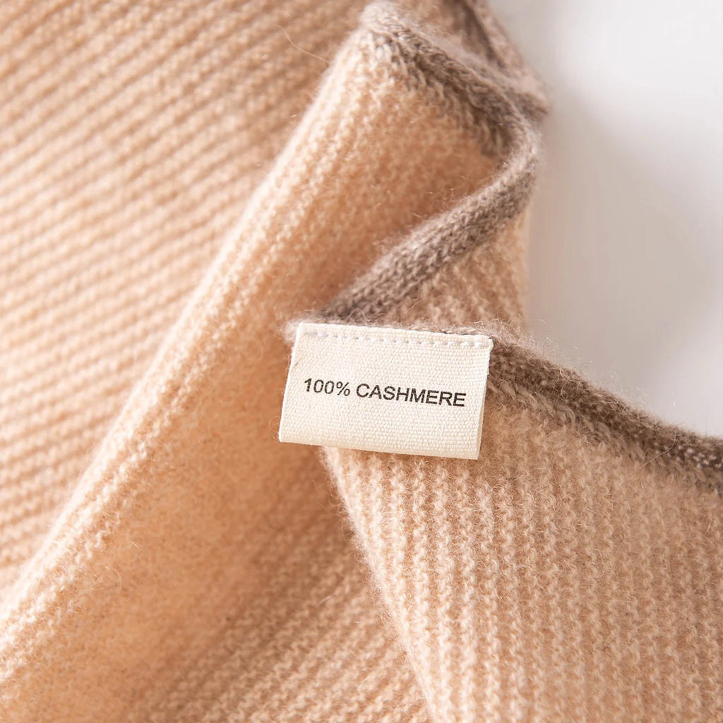 Pointed Knit Cashmere Shawl