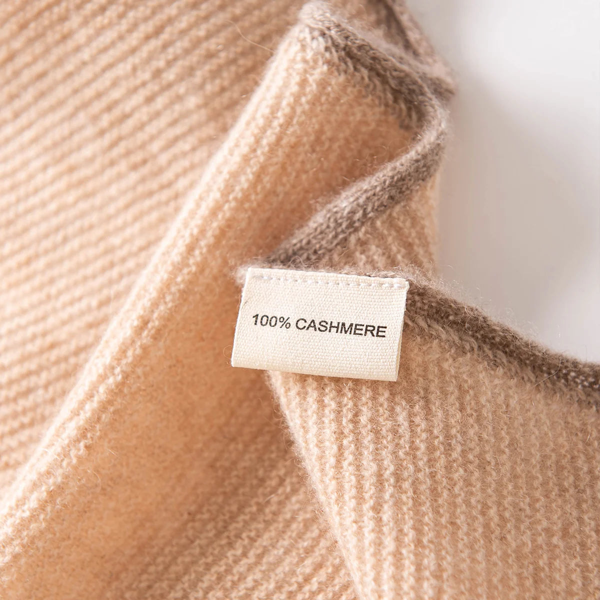 Pointed Knit Cashmere Shawl