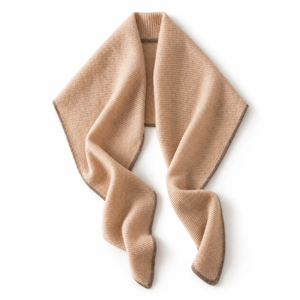 Pointed Knit Cashmere Shawl