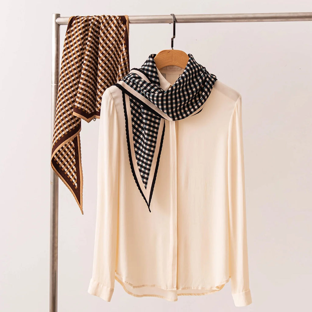 Gingham Diamond Wool Scarf
