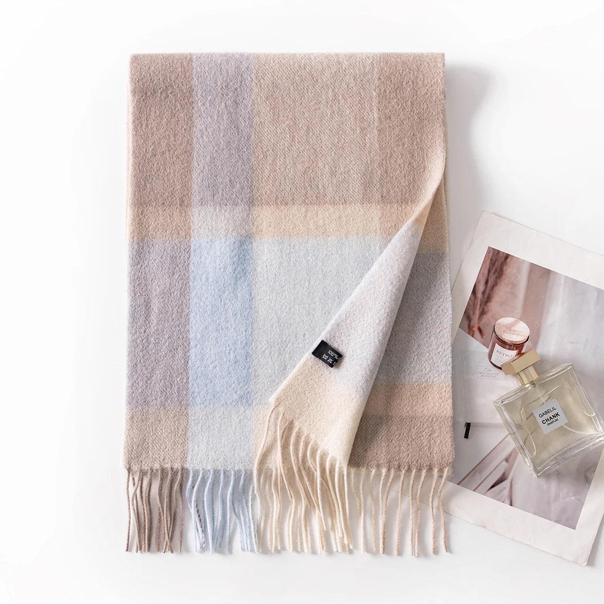 Broadband Check Wool Scarf