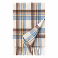 Blue and Brown Plaid Cashmere Scarf