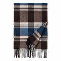 Blue Brown Plaid Cashmere Scarf