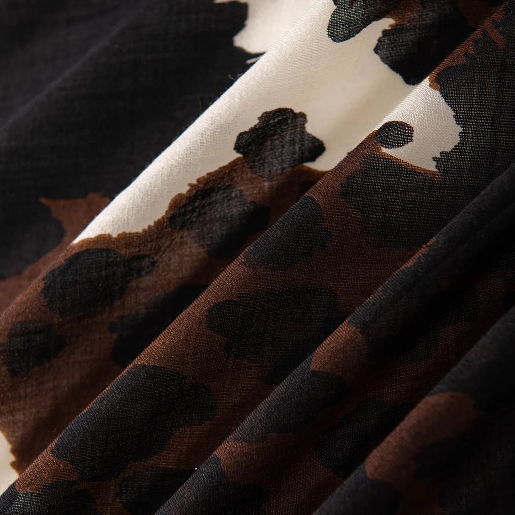 Leopard Print Square Cashmere Shawl