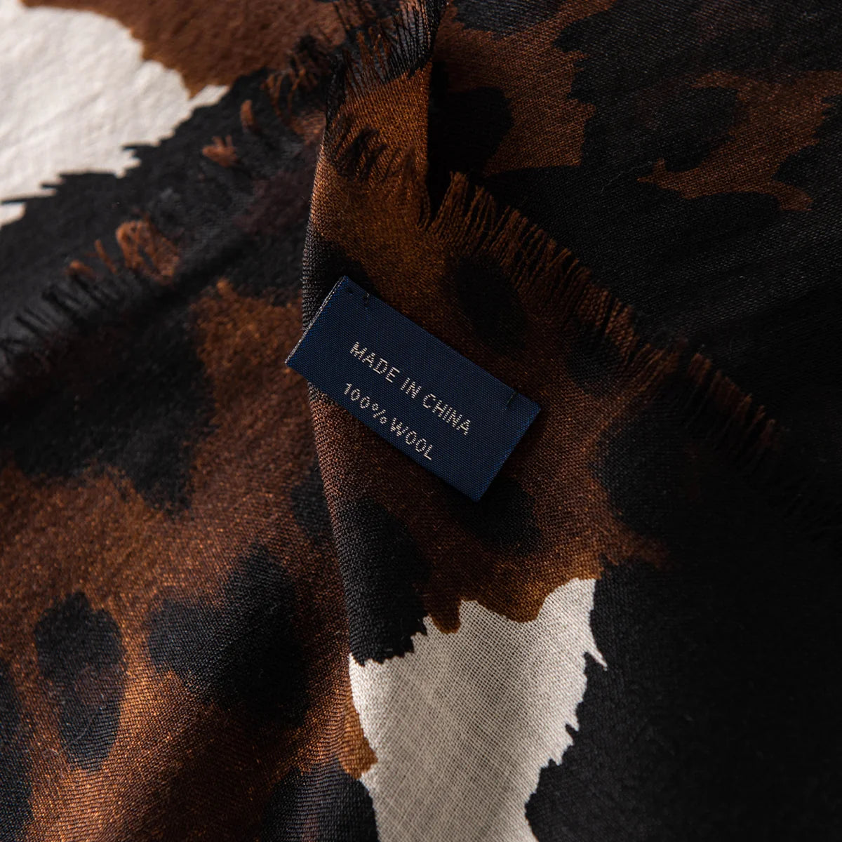Leopard Print Square Cashmere Shawl