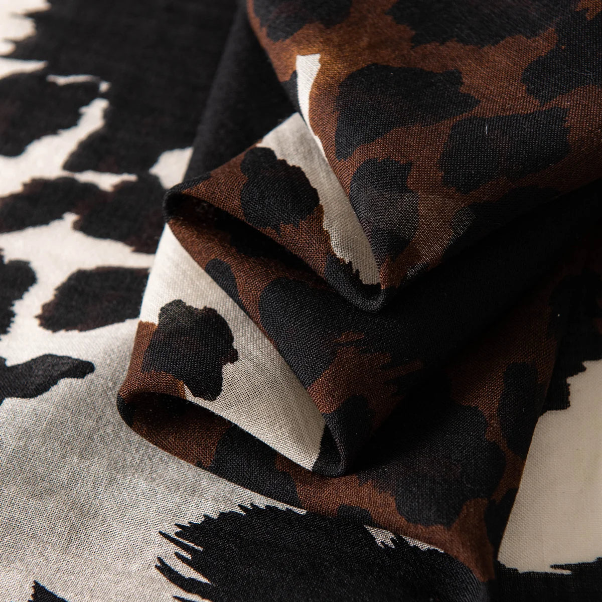 Leopard Print Square Cashmere Shawl