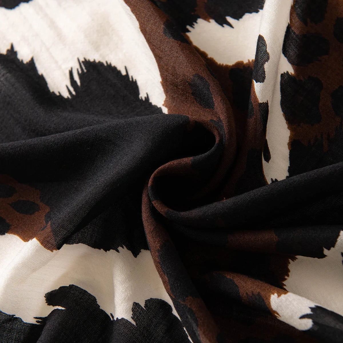 Leopard Print Square Cashmere Shawl