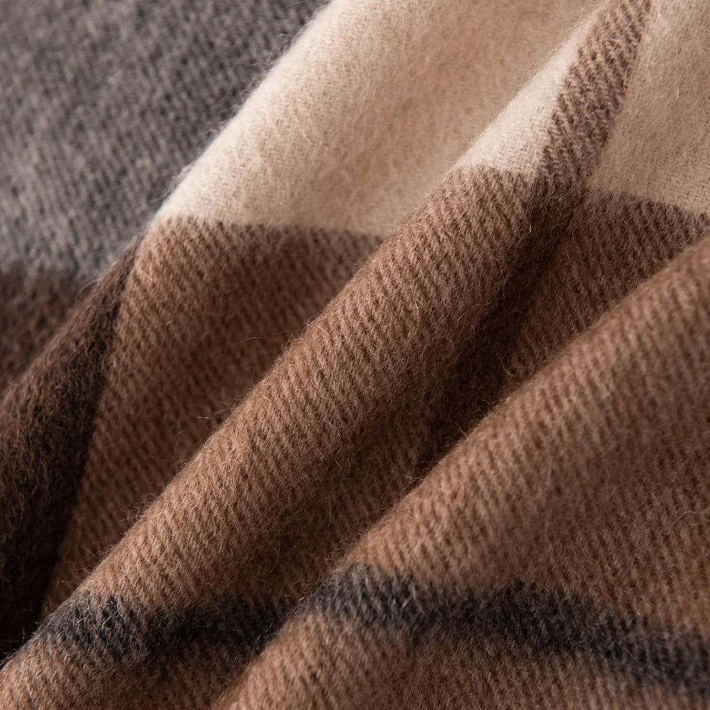 Maillard Plaid Cashmere Scarf