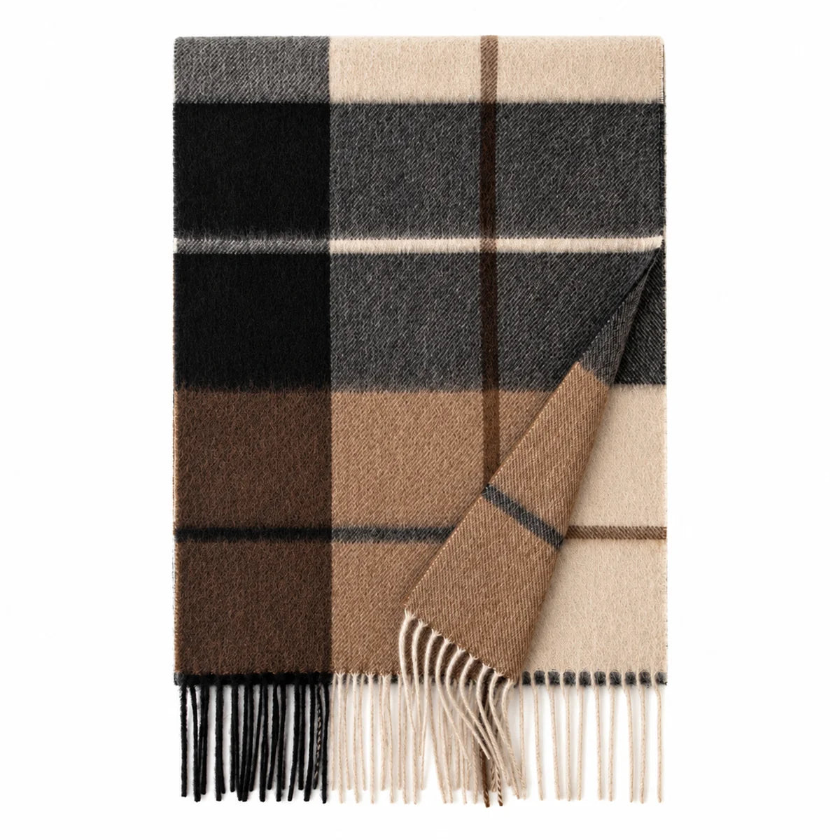 Maillard Plaid Cashmere Scarf